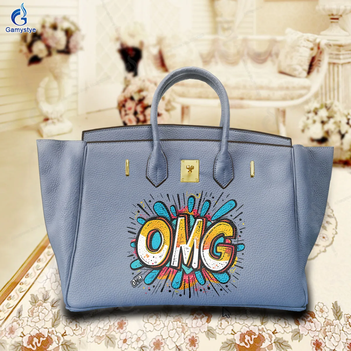 Personalized Art Printed Bags Omg Ladies Brand Designer Handbag Valuable Collections Messenger Shoulder Bag 100% Genuine Leather