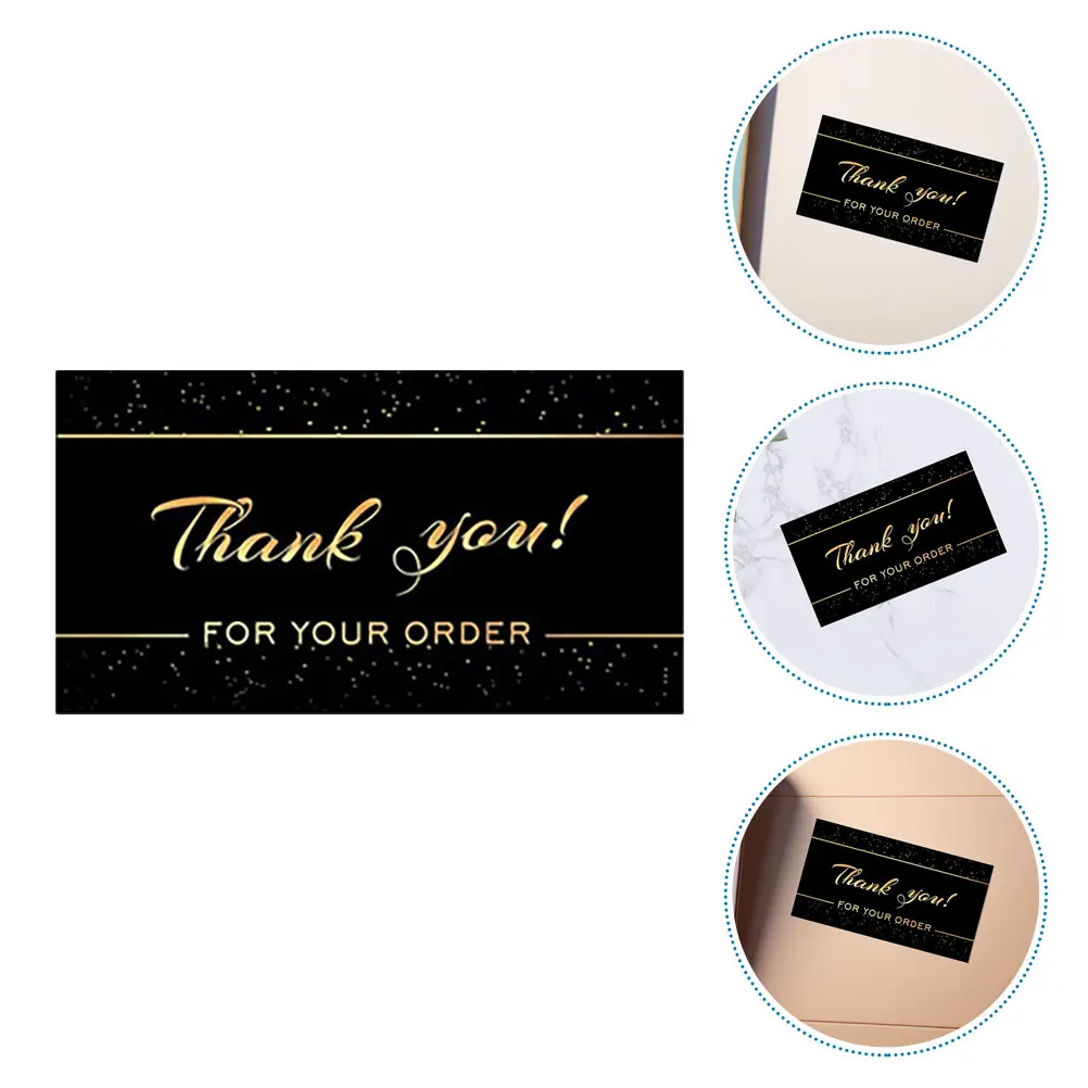 

50 Pcs Thank You Card Business Cards Funeral Appreciation Note Paper Festival Blessing Cardstock Black