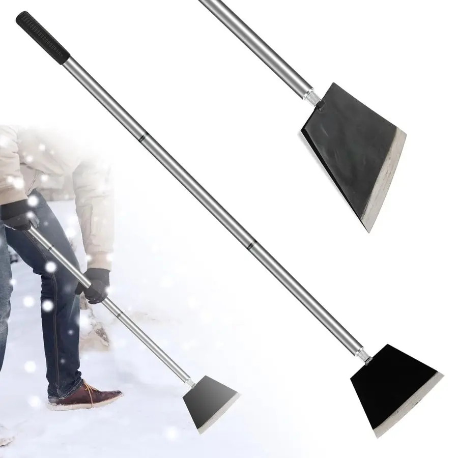 

Shovel, Floor Cleaning Scraper Tool, Snow Shovel Ice Scraper, 47 inch Weed Removal Tool with 3 Sections Long Handle for Moss,Sid