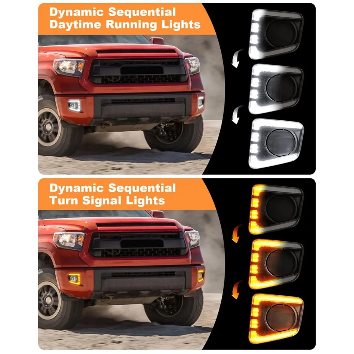 

Lively-светодиодные дневные ходовые огни для Toyota Tundra 2014-2021, белые DRL, янтарные указатели поворота, передний бампер, противотуманные фары