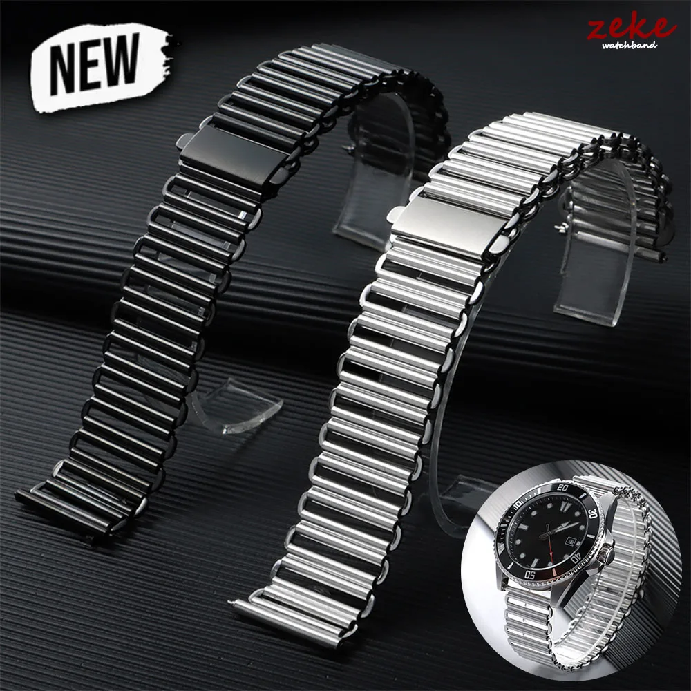 Premium-Edelstahl-Uhrenarmband, atmungsaktives Metall-Bonklip-Uhrenarmband, 20 mm, 22 mm, Schnellverschluss-Armband, Herren-Uhrenarmband aus Metall