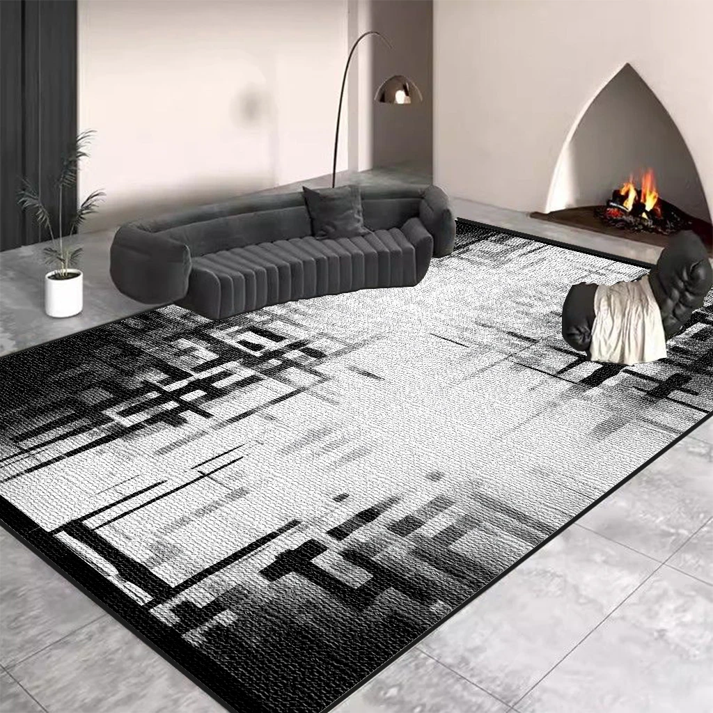 Black Grey Carpet Living Room Big Size Fashion Floor Mat Non-slip Bedroom Decoration Home Dining Room Rug 러그 Tapete Alfombra