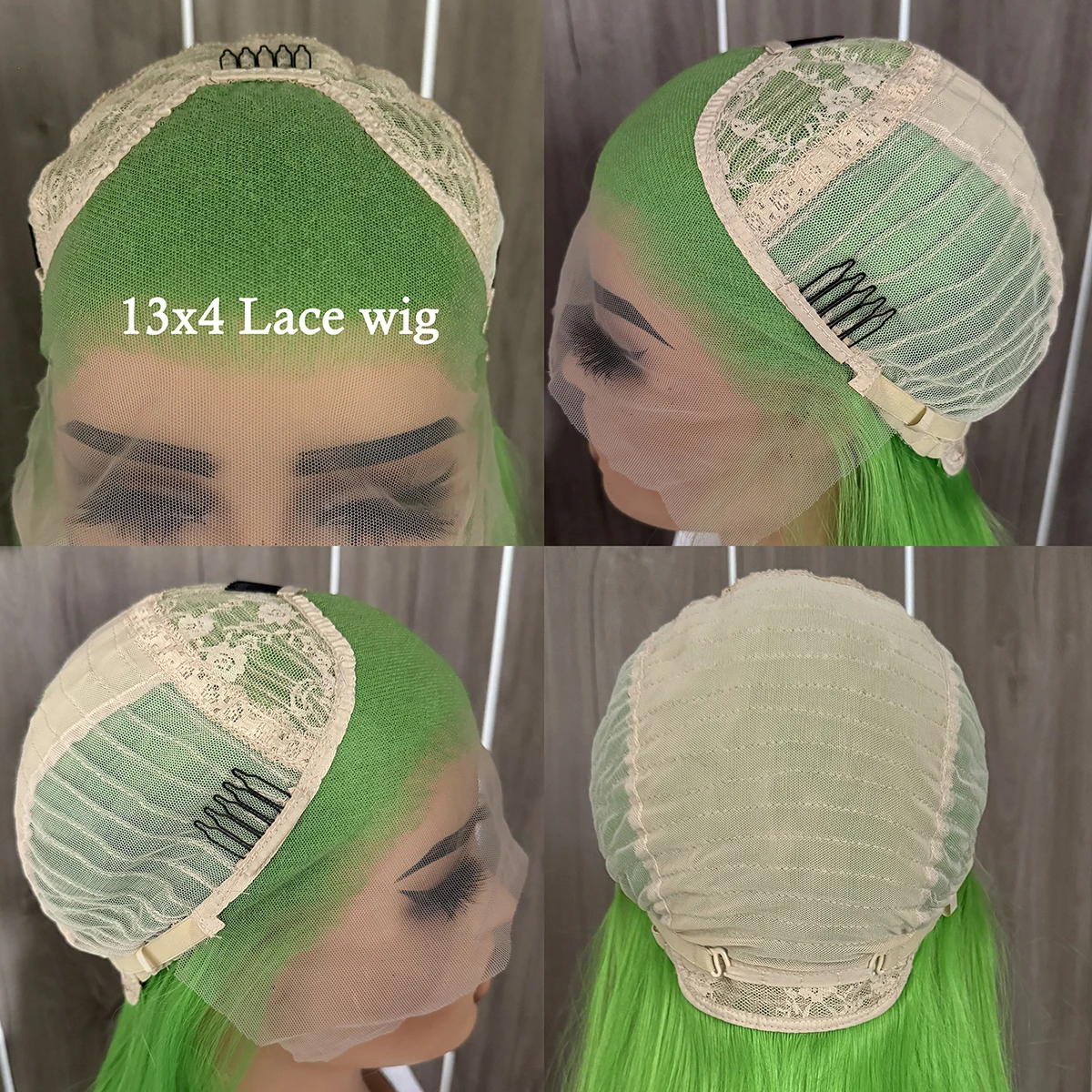 أومبير الأخضر طويل الجسم موجة شعر مستعار الاصطناعية 13X4 الدانتيل شعر مستعار أمامي للنساء مقاومة للحرارة شعري طبيعي ارتداء اليومي تأثيري الباروكات #5