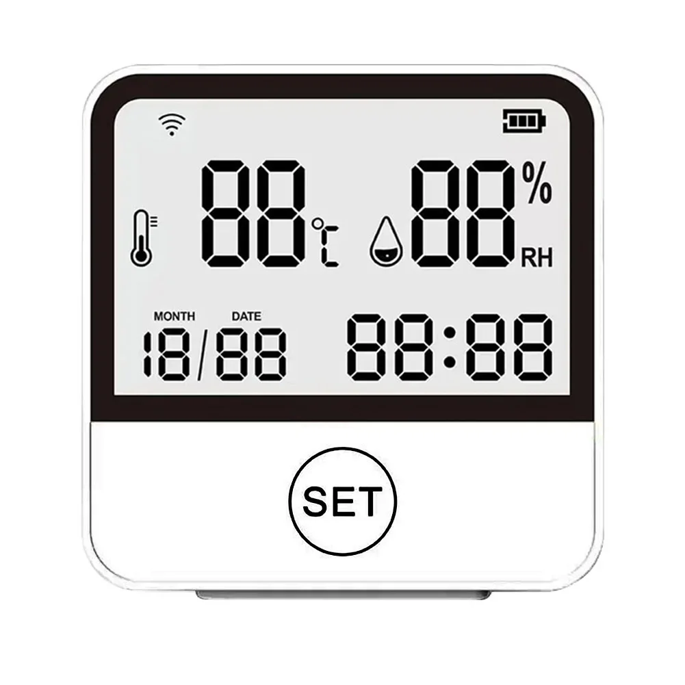 Smart WiFi Temperature Humidity Sensor with App Notification Alert Indoor Hygrometer Thermometer Detector for Home Greenhouse