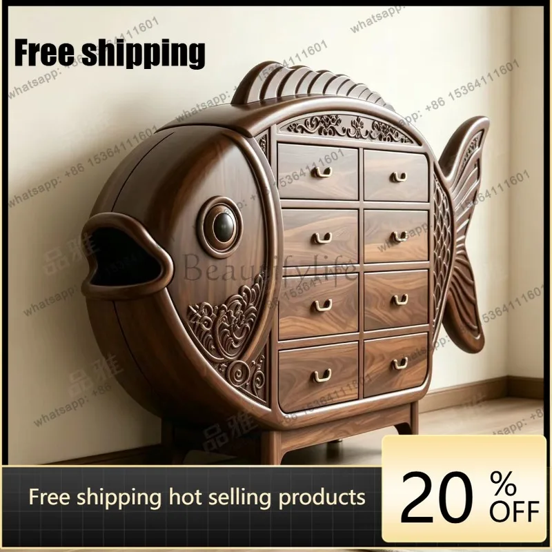 YJ new Chinese black walnut solid wood modern simple light luxury high-end like a duck to water bogu frame