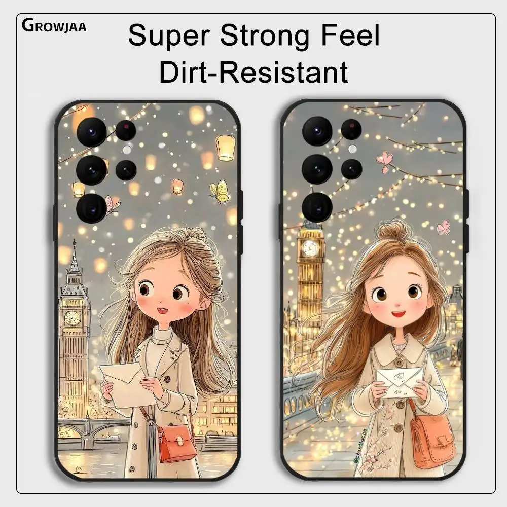 Autumn girlish heart phone case for Samsung Galaxy S25 S24 S22 S23 Ultra S21 S20 Plus 5G