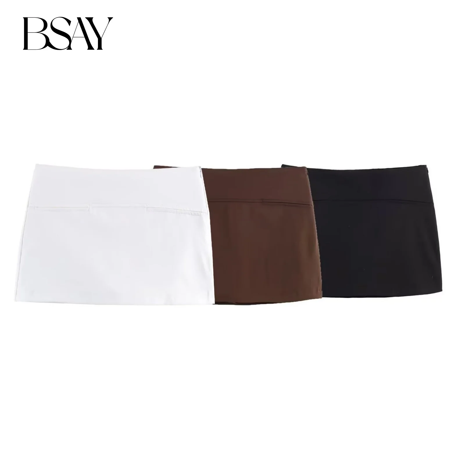 

Брюки-юбка BSAY для женщин, модные, осенне-зимние, новые, однотонные, с боковой молнией, черные, с высокой талией, повседневные, мини, А-силуэт, шорты-кюлоты