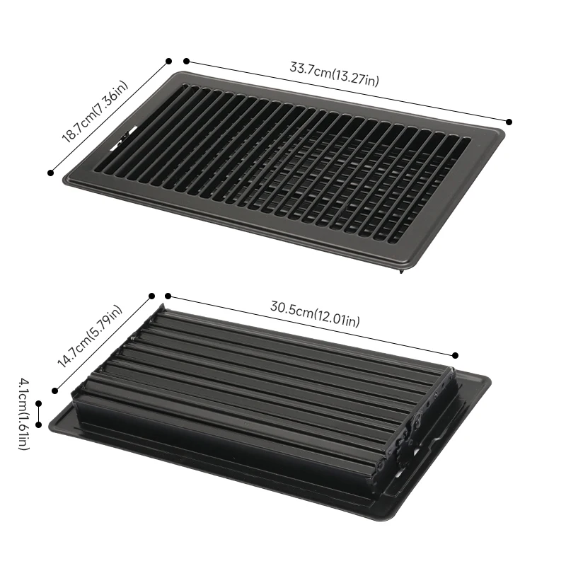 Floor Vent Grille 6×12 Inch, Black White Brown Air Vent Cover, Household Office Floor Air Ventilation Grill