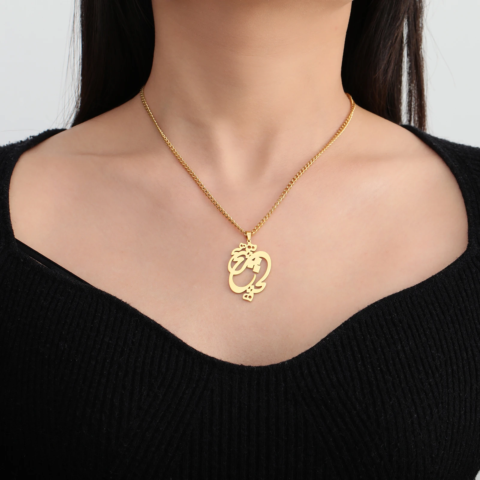 LIKGREAT Iranian Persian Farsi Poem Hich Pendant Necklace Stainless Steel HOPE U IN LOVE Persian Necklace Jewelry Dropshipping