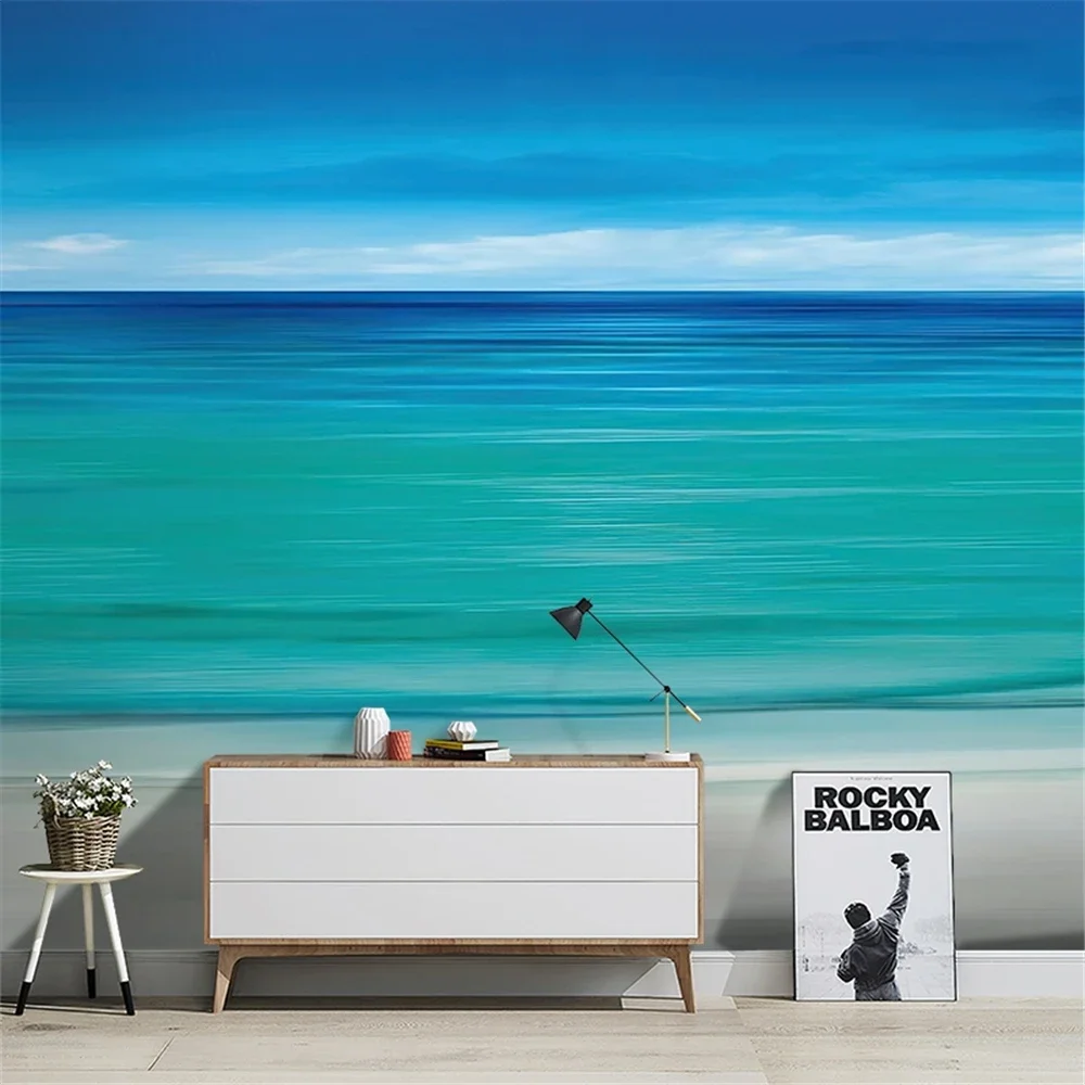

Custom summer sea view beach sea breeze wallpaper tv background sofa bedroom 3Ｄ art mural wallpaper living room house decoration
