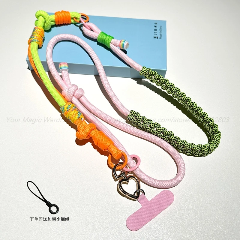 Handmade Woven Mobile Phone Lanyard Crossbody Drop-Resistant Anti-Lost Bag Camera Multi-Function Pendant Multi-Purpose
