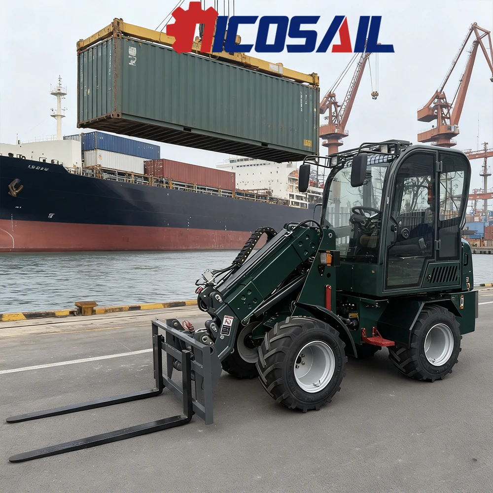 آلات بناء رافعة عجل متعددة الوظائف 1 طن 1.5 طن 2 طن 2.5 طن محمل ذراع تلسكوبي مع كابينة