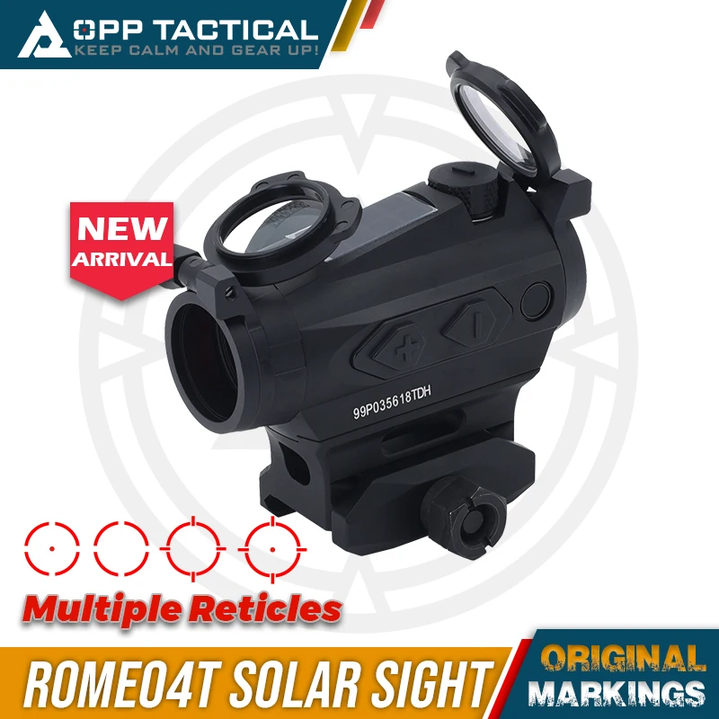 

OPP Optics Romeo4T Tactical 1x20mm Compact Red Dot Sight SOR43032 Solar Power with 4 Different Reticles