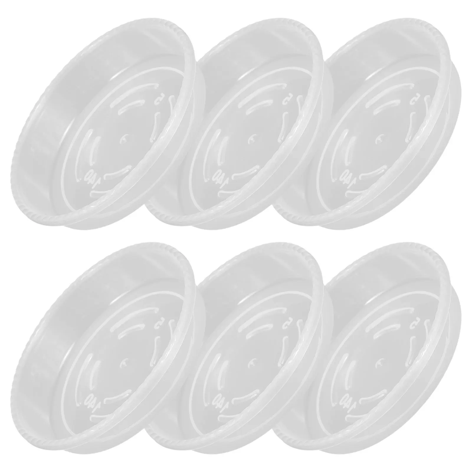 6Pcs Transparent Plastic Plant Saucer Round Water Catcher Tray for Indoor Plants Living Room Balcony Office Planter Drainage