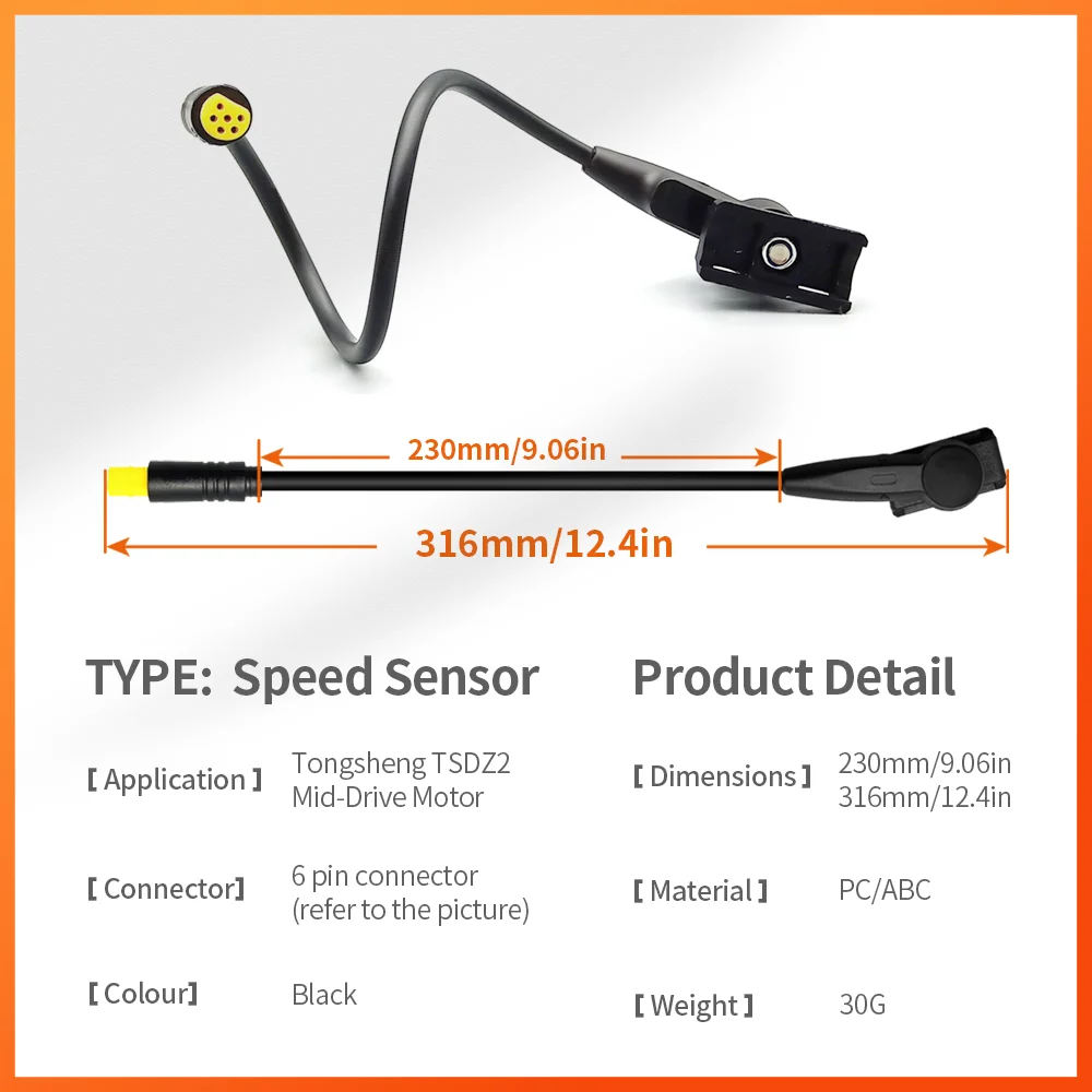 Tongsheng 6Pin Conventional Speed Sensor with Upgraded Parts for TSDZ2 Mid-Drive Motor