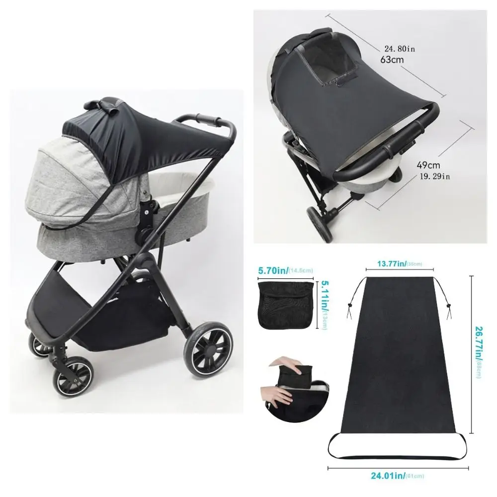 Extended Baby Stroller Sunshade Cover Breathable Lightweight Baby Pram Canopy Sunscreen Anti-UV Pushchair Visor