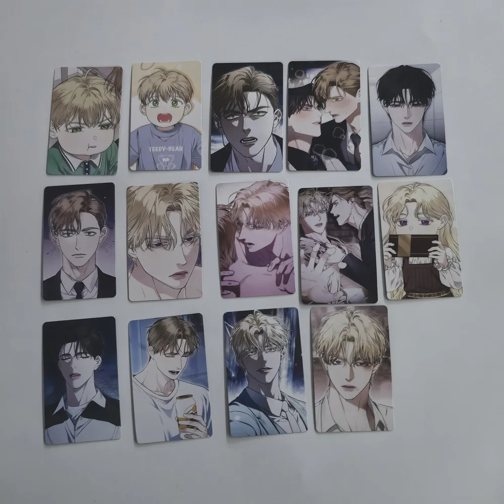 14PCS Korean Manhwa Kiss Me If You Can Flash Light Photo Cards Set