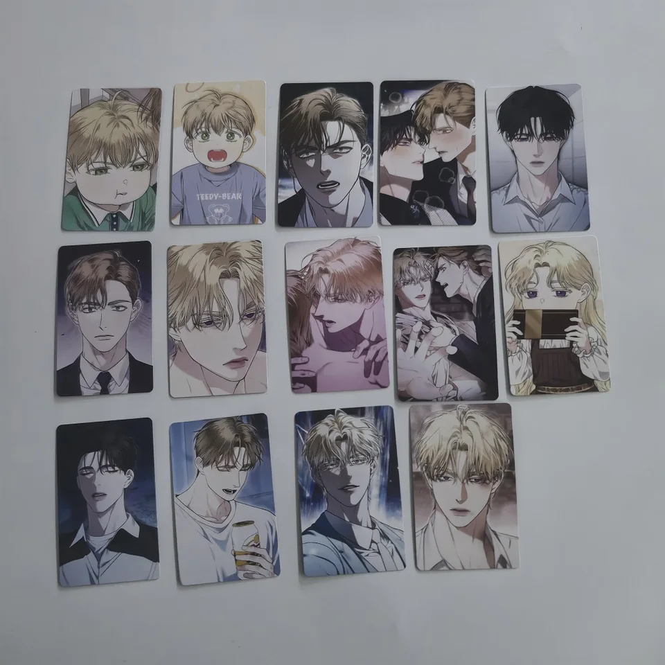 14PCS Korean Manhwa Kiss Me If You Can Flash Light Photo Cards Set