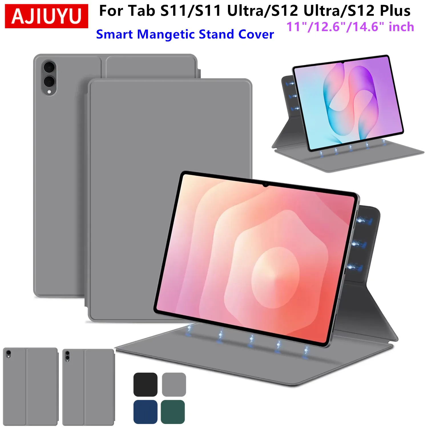 Magnetische Schutzhülle mit Ständer für Samsung Galaxy Tab S11 Ultra 14,6" SM X930 X936B, Tab S12 Plus 12,6", S12 Ultra 14,6", S11 11" Hülle