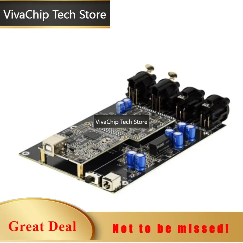 VivaChip TechUSB_BAL_22A Sound Card, Capture Card XMOS 2 Channel Recording Playback Indicator Measurement ES9018 ES9822