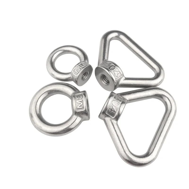 M3 M4 M5 M6 M8 M10 M12 -M24 304 Stainless Steel / Zinc Plated Carbon Steel Lifting Eye Nuts Round / Triangle / Japanese Ring Nut