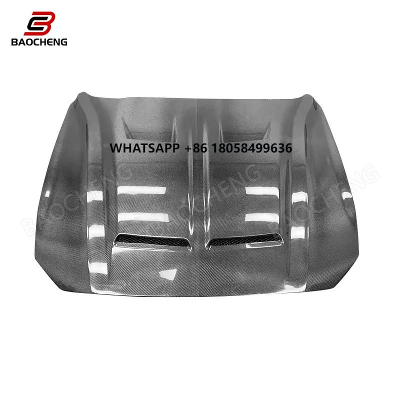 

For Ford Mustang 2018-2022 Carbon Fiber Bonnet Engine Cover Hood Car Headliner Hood Cutout Cooling Front Cover Car Parts