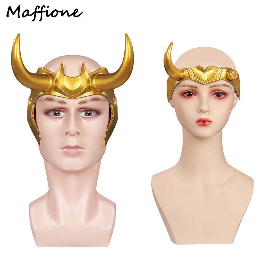 Loki Headwear Mask Loki Cosplay accessori per costumi casco in lattice per Halloween Masquerade Party giochi di ruolo puntelli