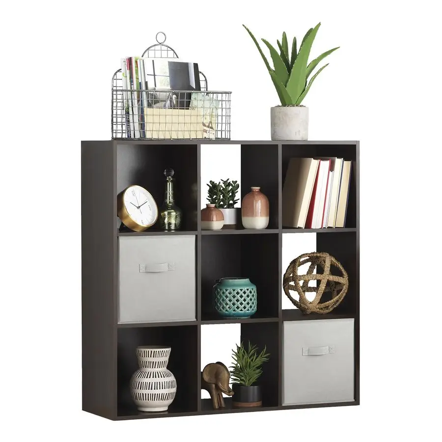

9 Cube Storage Organizer, 3 Tier Stackable Mdf Wood Bookcase, Open Storage Display Bookshelf, Storage Cabinet for Living Room, B