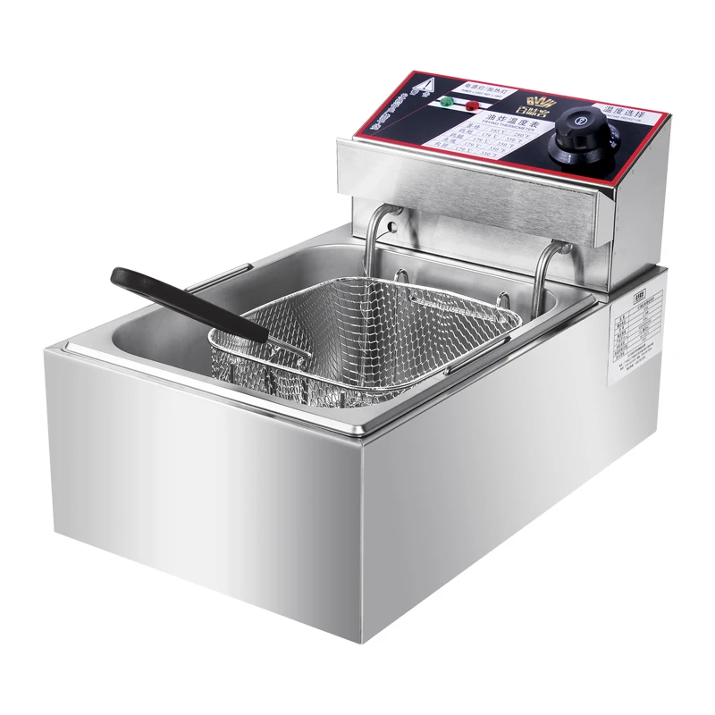 

Electric fryer, large-capacity thickened multi-functional fryer, commercial stall, single double cylinder, French fries