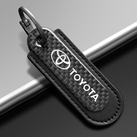 Carbon Fiber Texture Car Key Chain Ring For Toyota Corolla Yaris Aygo Prius RAV4 Crown CHR Camry Auris Verso Hilux Auto Keychain