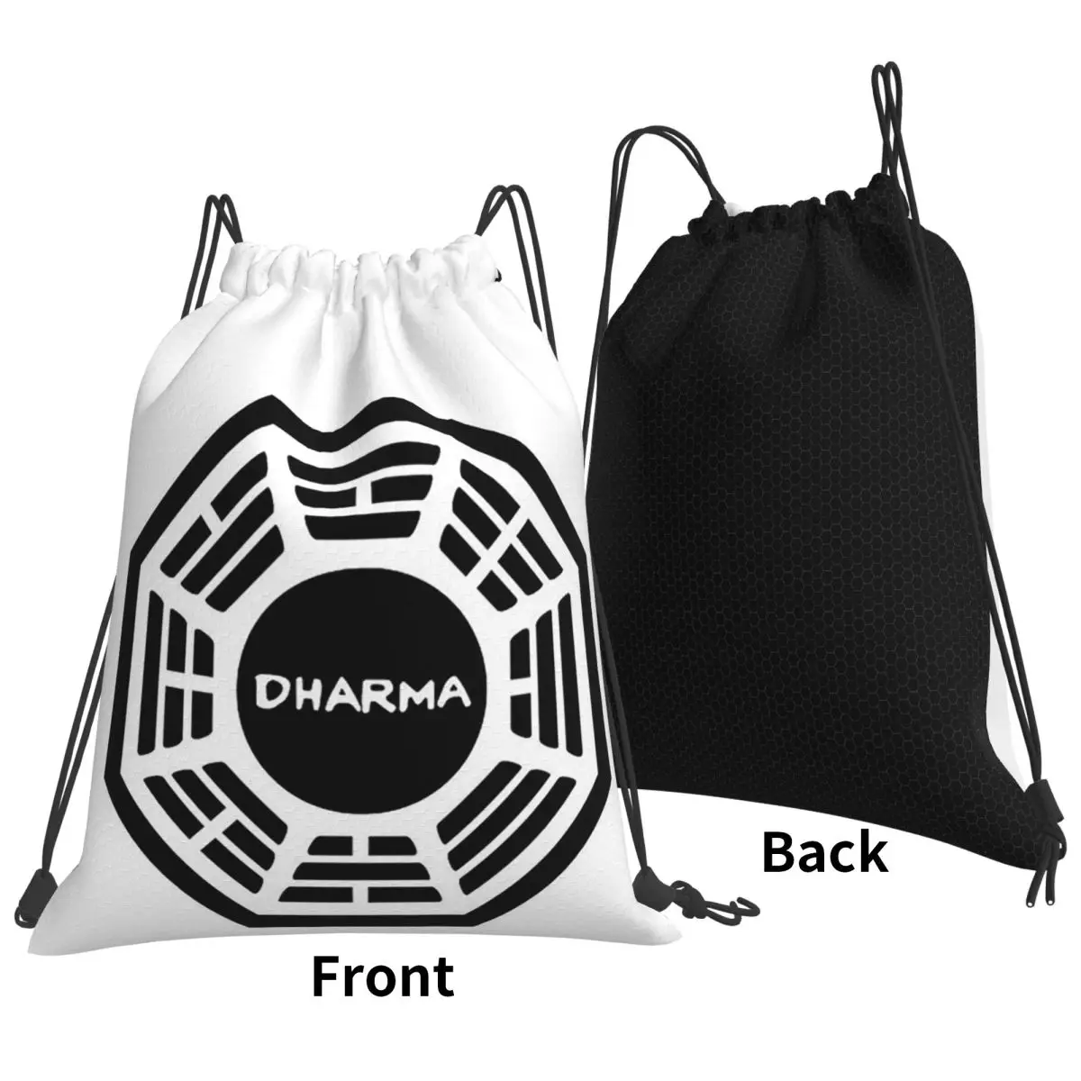 The Dharma Initiative Backpacks Fashion Drawstring Bags Storage Bag Book Bags for Travel Students
