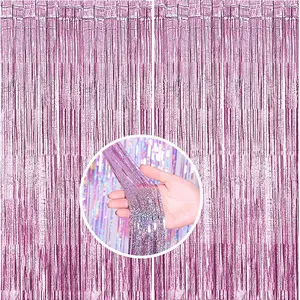 Cicili bicili mavi, pembe çarşaf, perde, 1x3m partinin alt kısmı altın, bej ve yeşil folyo saçak perde, 1 m, 2 m arka plan 6 Büyük satış estor krem no. 1