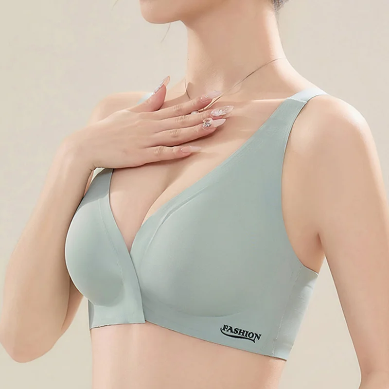 No trace no steel ring front buckle beautiful back underwear for women gathered together gathered breast anti sagging text bra