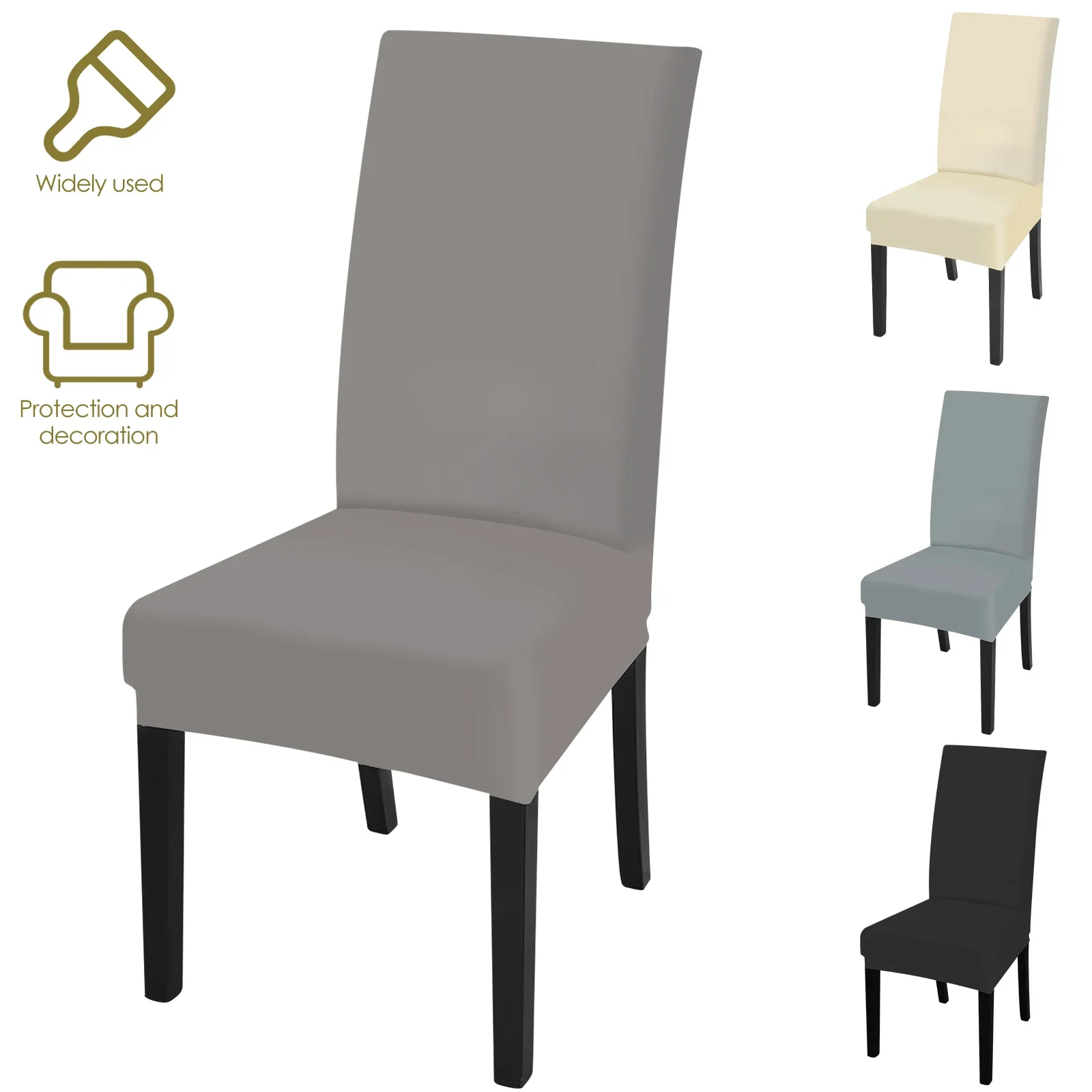 4Pcs High Stretch Chair Covers Removable Dining Chair Covers Washable Dining Room Chair Covers Decorative Dining Chair Protector