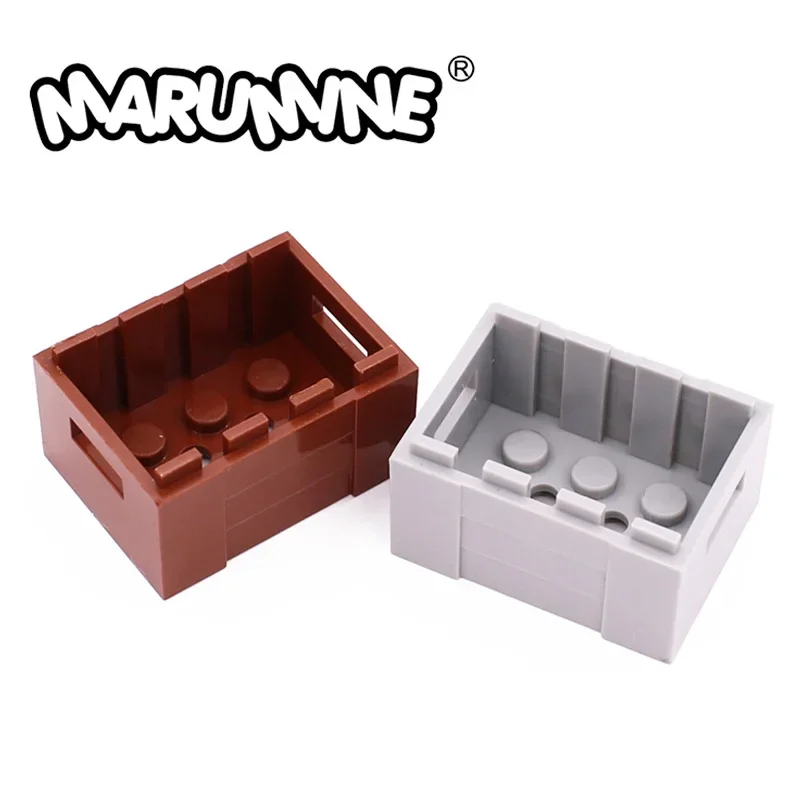 

Marumine Build Brick Container Crate 3x4x1 2/3 With Handholds 10PCS Assemble Particle Box 30150 MOC Blocks Kit Replaceable Parts