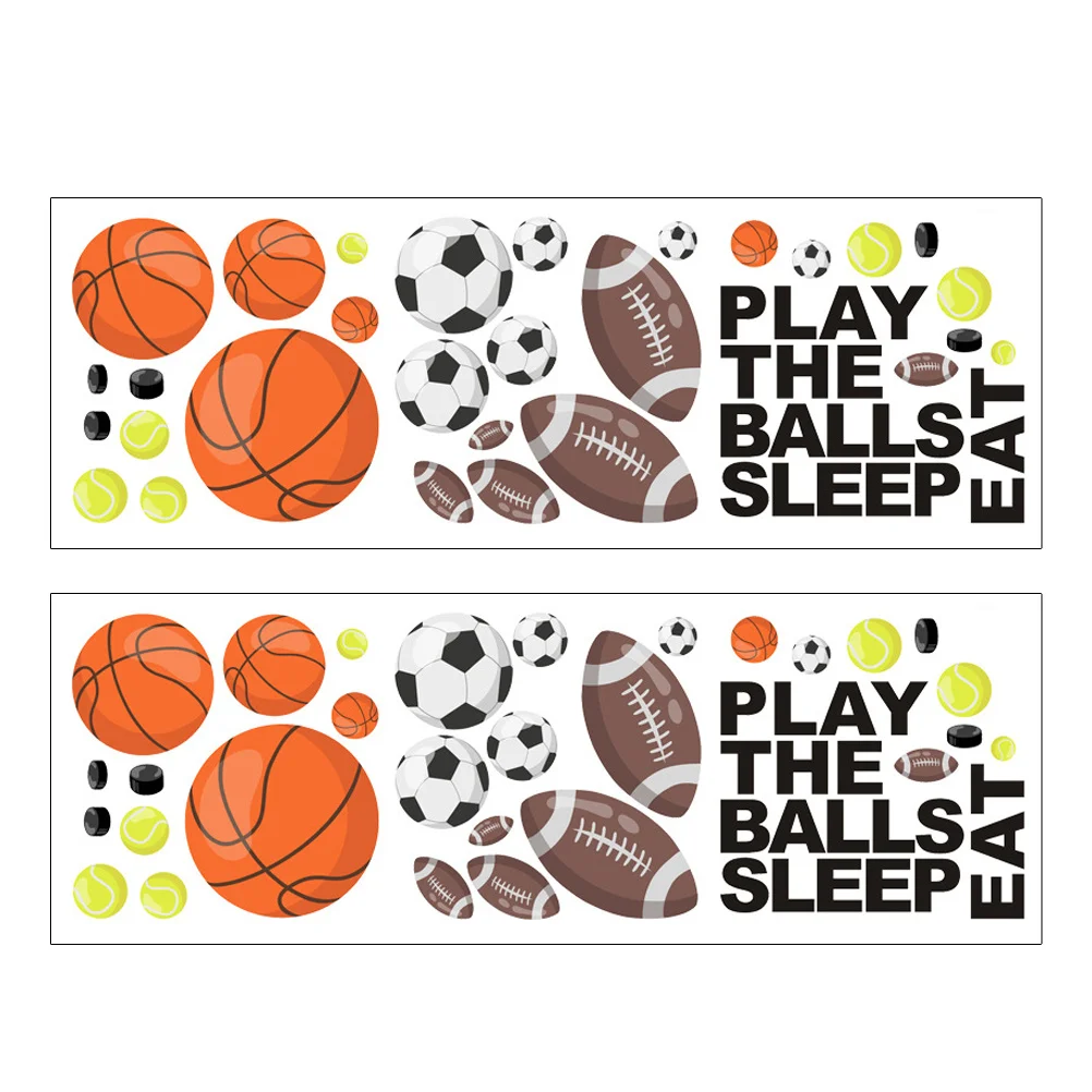 

2pcs Ball Theme Stickers Sports Pvc Decals For Diy Decoration Classroom Party Favors Scrapbook Laptop Graffiti Skateboarding