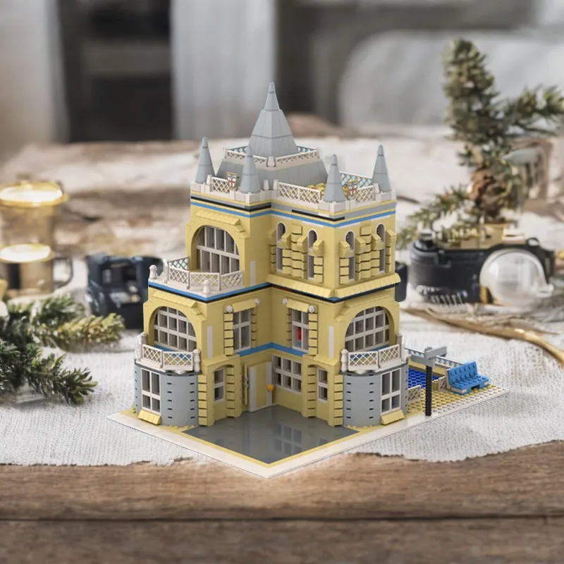 2695 قطعة MOC 10214 وحدات فندق وحدات بركة بديل بناء منتجع ريترو لتقوم بها بنفسك نموذج اللبنات عيد ميلاد