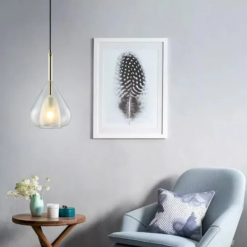 Italian Minimalist Designer Modern Dining Living Room Bar Cafe Bedroom Bedside Glass Light Home Decor Interior Lighting Fix