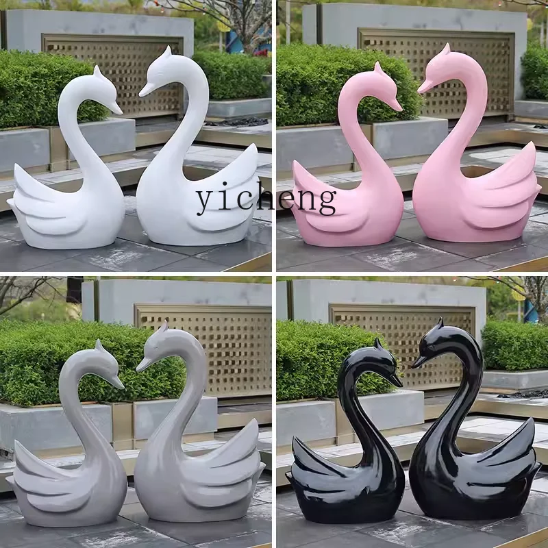 

TWR fiberglass garden landscape sculpture courtyard lawn water pond animal bird decoration