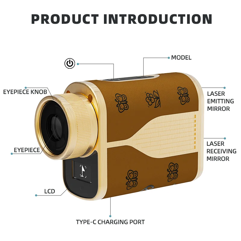 Custom Bluetooth Laser Range Finder Day Time Durable Case Factory Direct Mini Golf Range Finder With Battery Charger