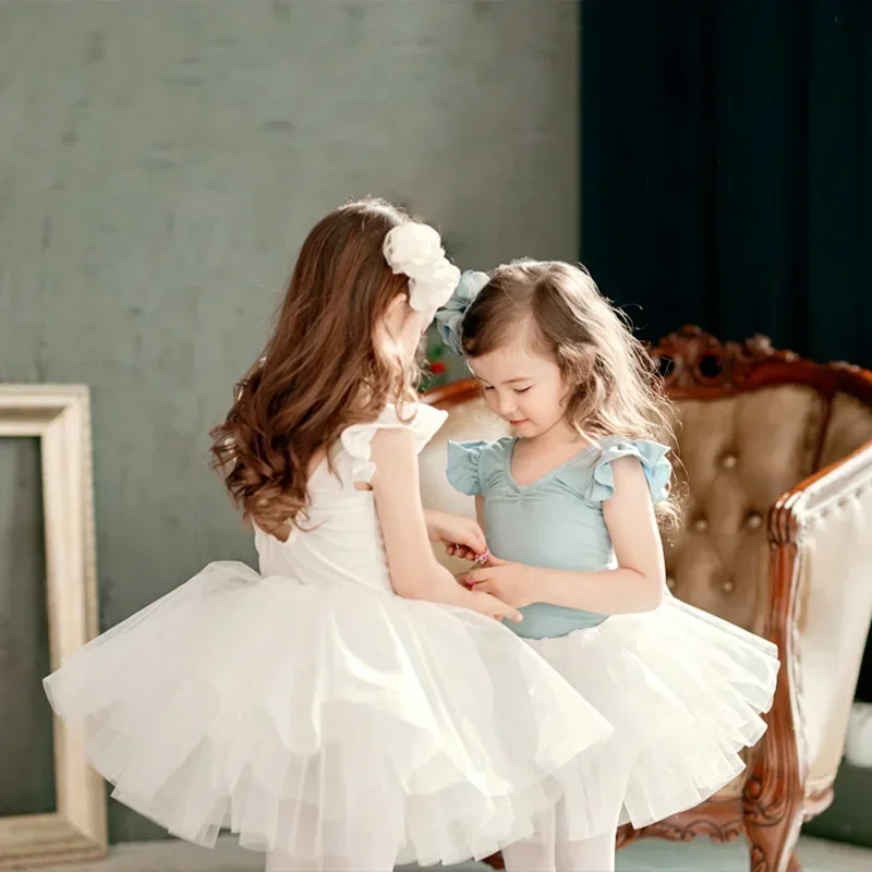 Vestido de Ballet para niños, leotardo con tutú, Ropa de baile, disfraces de gimnasia para niñas, fiesta de disfraces de bailarina, vestido de princesa