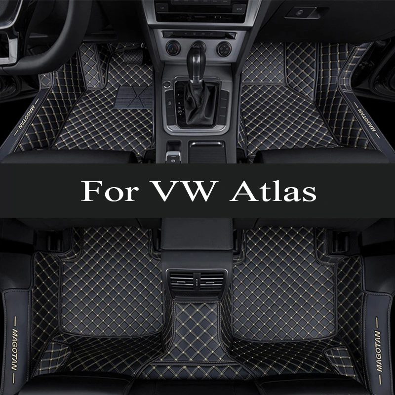 

Car Mats For VW VW Atlas Teramont CA1 2017~2022 Auto Interior Parts Floor Rug Carpet Luxury Leather Mat Car trunk mat