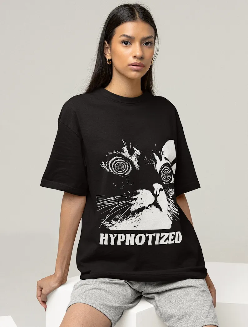 

Футболка в стиле хип-хоп с принтом кота