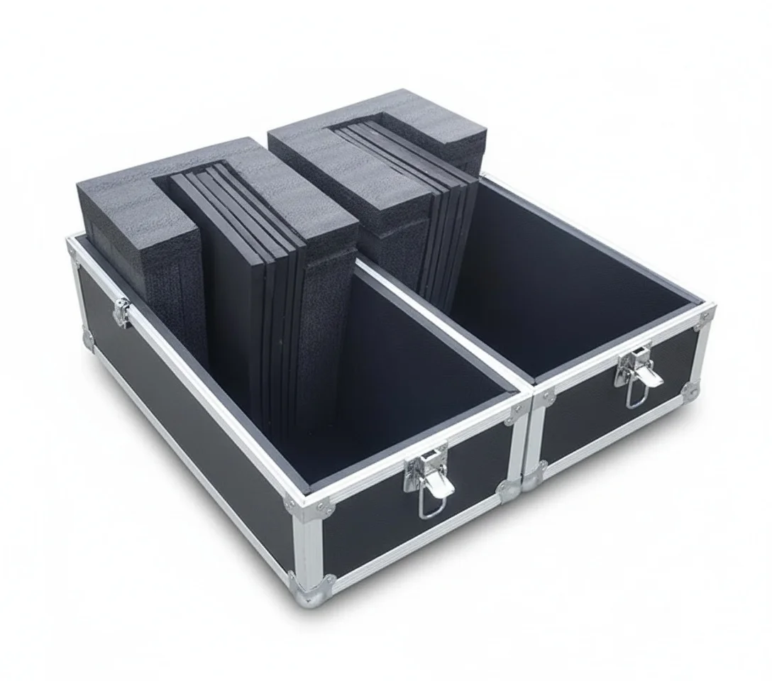 ATA Flight Case for Dual 52 to 65 inch, Hydraulic Lift Plasma TV Road Case, 12mm Plywood, Heavy Duty LCD Transport Trunk