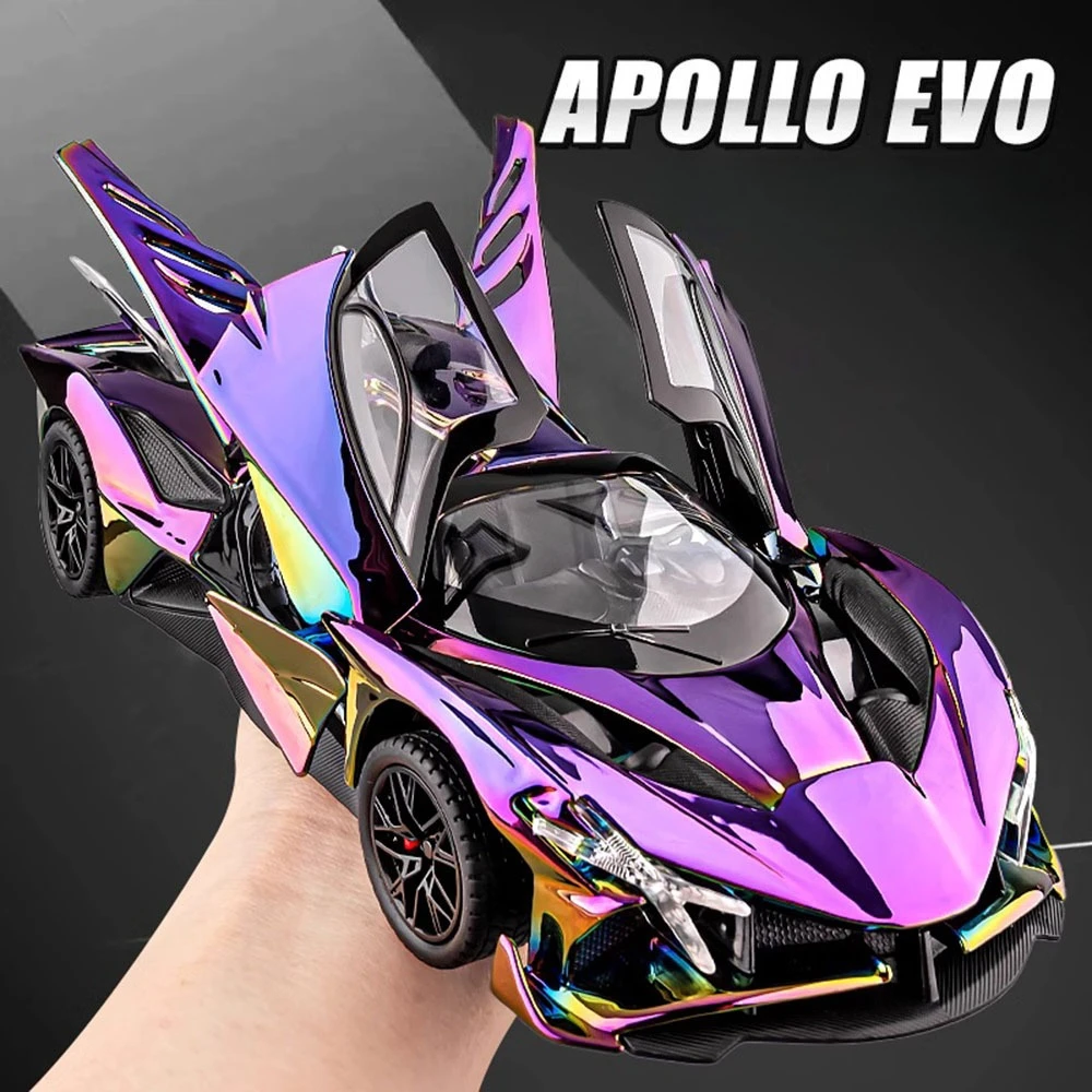 

1:24 Apollo EVO IE Toys Sports Cars Models Wheels Turned Vehicles with Light Music Pull Back Miniature Car Child Birthday Gifts
