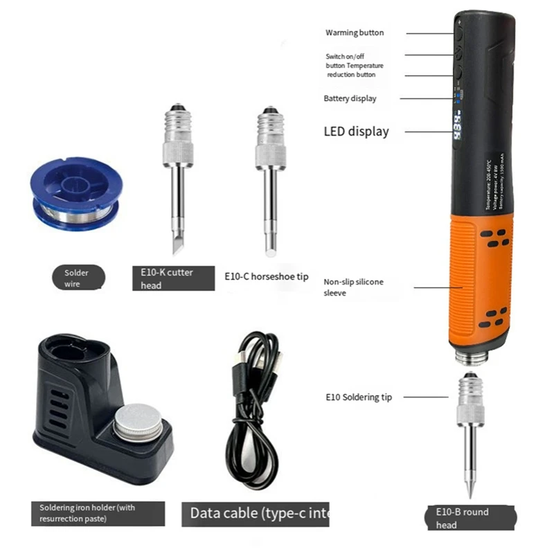 Digital Display USB Wireless Soldering Iron Kit Portable Soldering Iron Pen USB Rechargeable Electronic Welding Tool