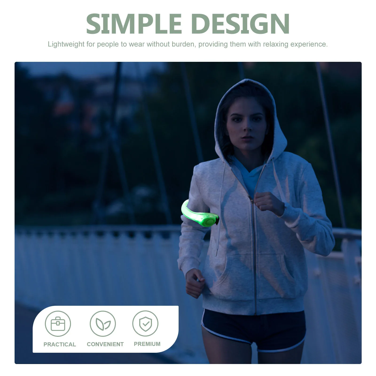 2 Buah Gelang Bercahaya Led untuk Keselamatan Berlari Malam Hari Gelang Bercahaya Visibilitas Tinggi Olahraga Luar Ruangan Gelang Lengan Menyala