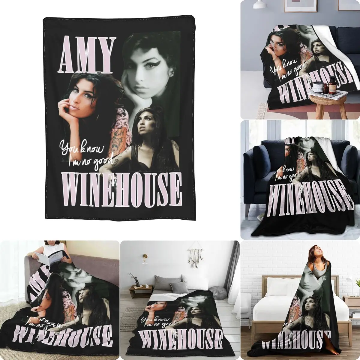 Amy Winehouse You Know I'M No Good Ultra-Soft Micro Fleece Blanket Plush Sofa Bed All Season Skin Friendly