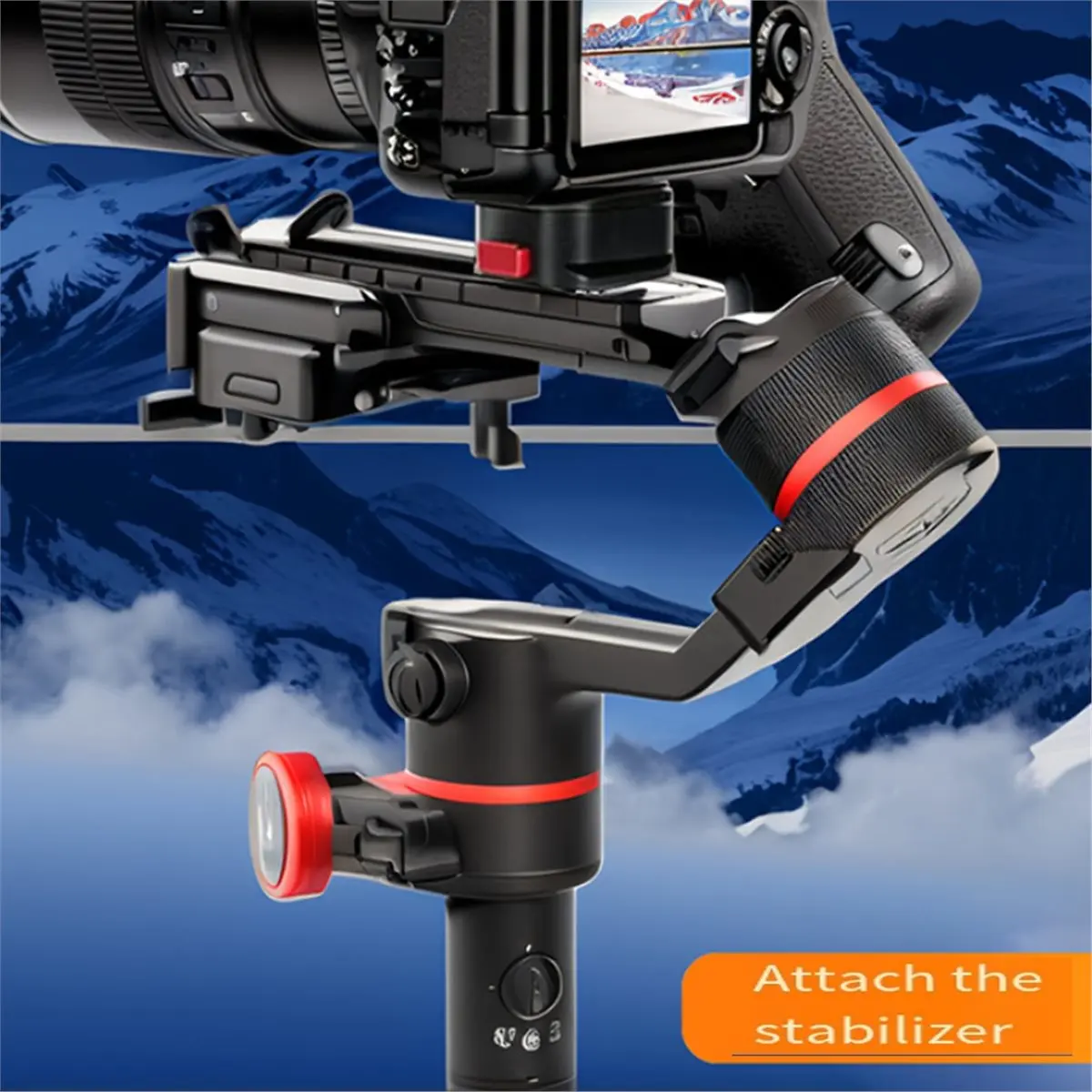 DT75BG Quick Release Mount Rapid Connect Adapter 38mm for DSLR Cameras, Tripod, Handheld Gimbal Stabilizers