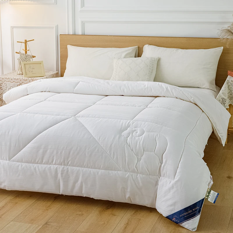100% Pure Wool Winter Duvet Thick Warm Luxury Bedding Cotton Cover Queen King Size – Ultimate Cold Weather Comfort Solution
